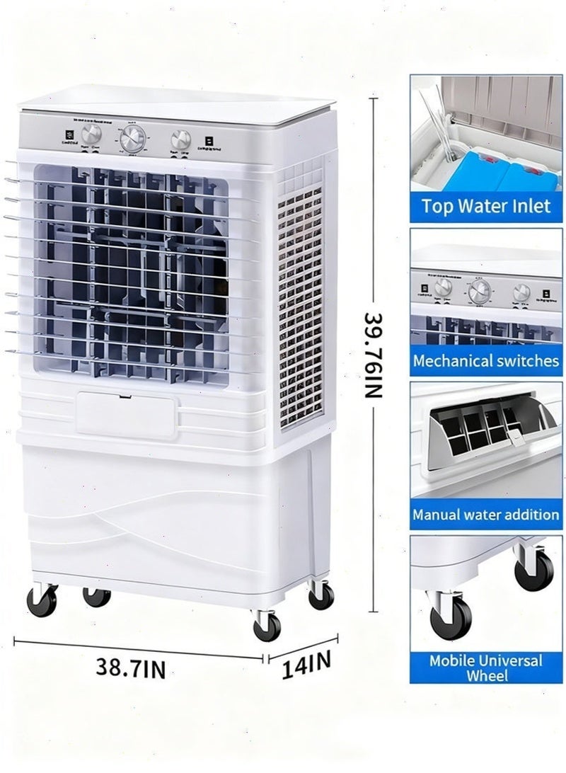 Yoawllty Evaporative Air Coolers, 3-speed fan settings, 120° oscillation, cooling fan with large-capacity water tank for sustained delivery of cool air - Image 2